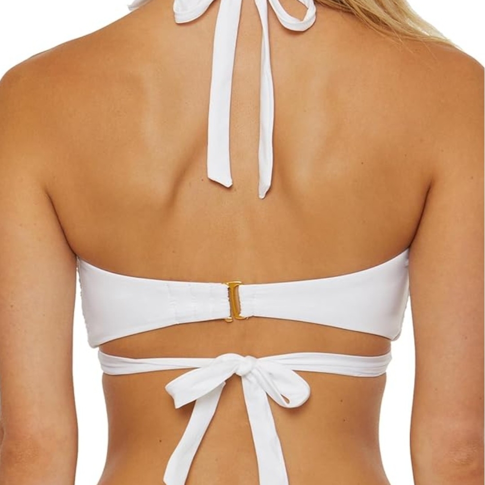 Chic White Halter Bikini Top